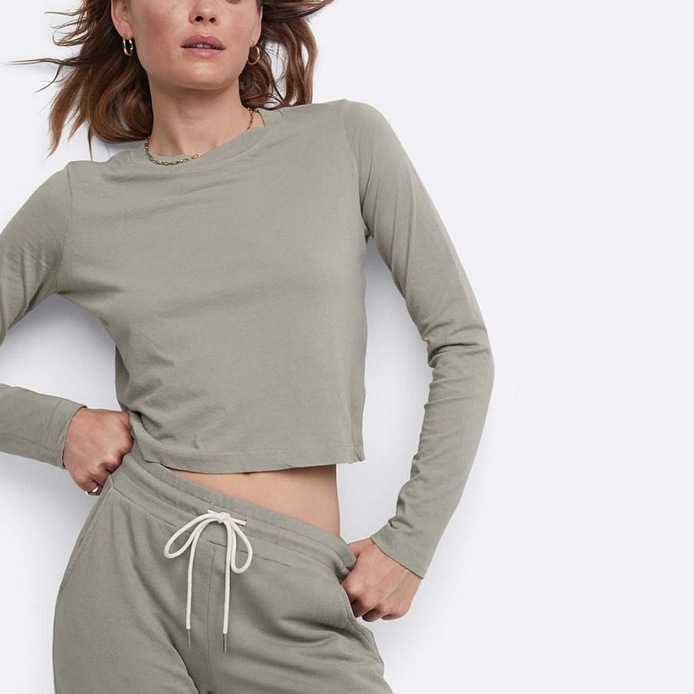 Mate the Label Organic Cotton Long Sleeve Crop Tee